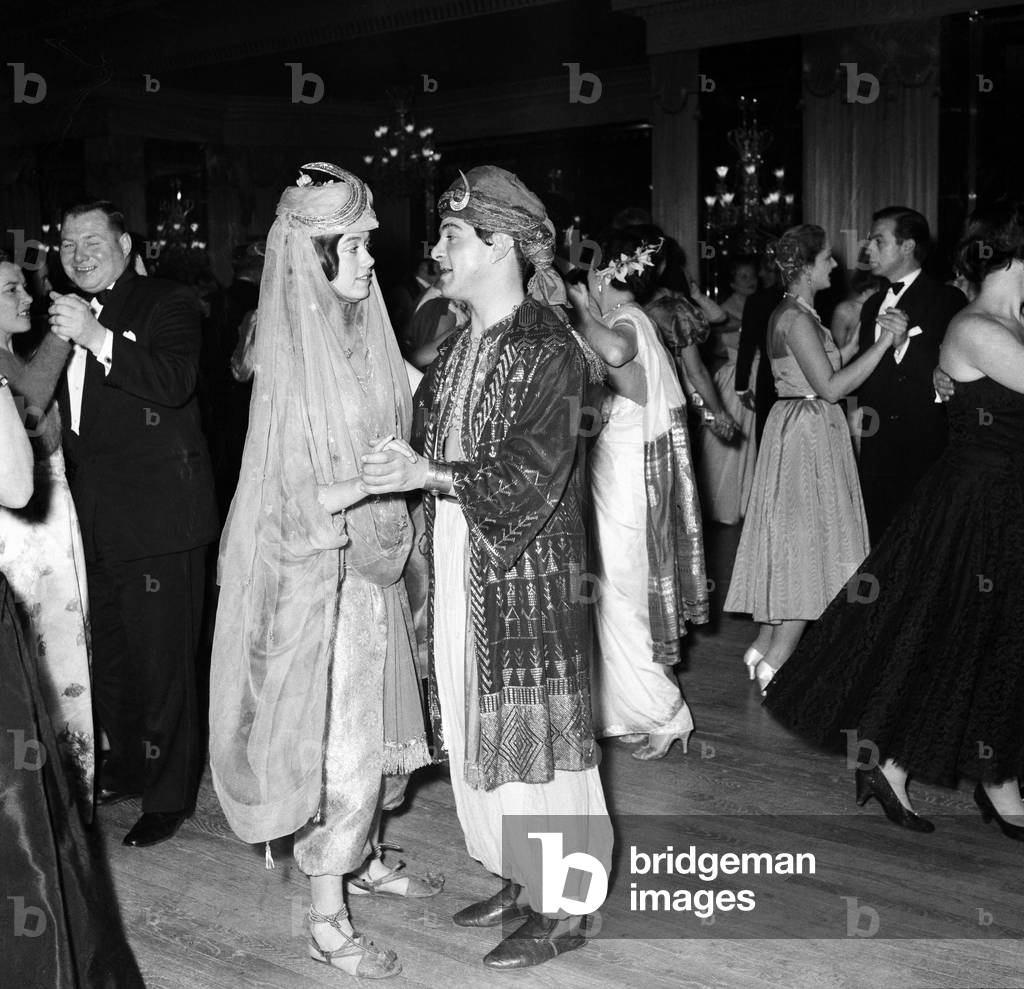 Annual 'Opera Ball' in aid of the English Opera Group is held at The Dorchester Hotel in London 22nd February 1956 (b/w photo)