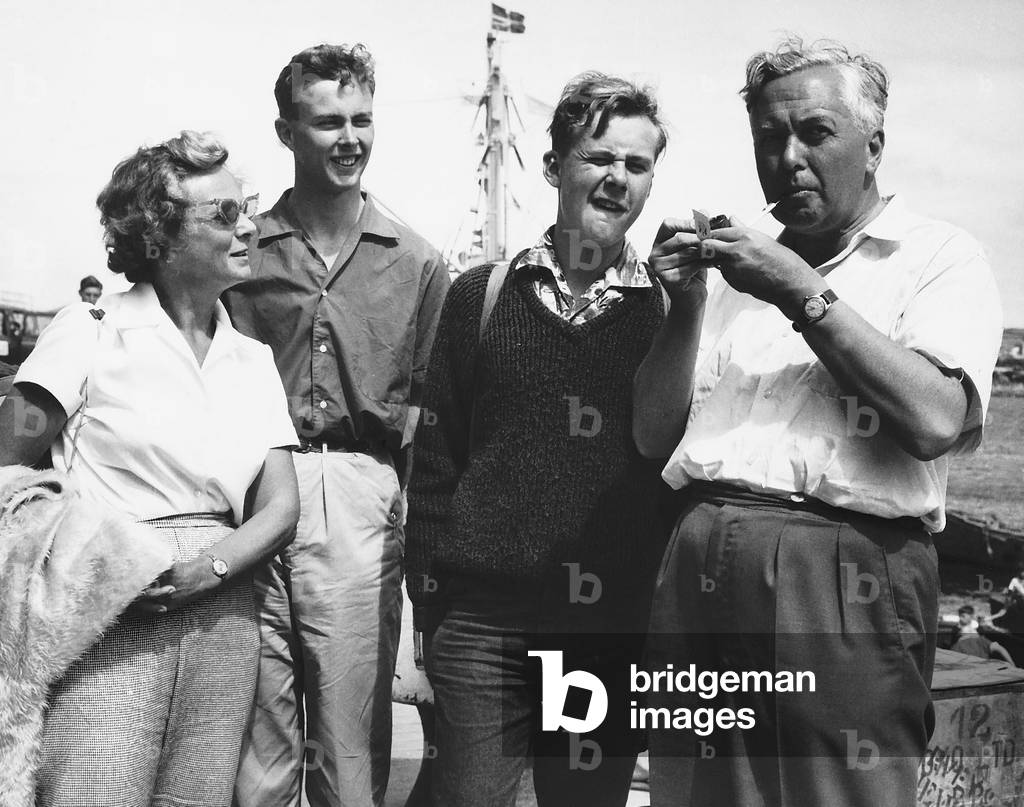 Harold Wilson MP on holiday in the Scilly Islands with his family 1963
