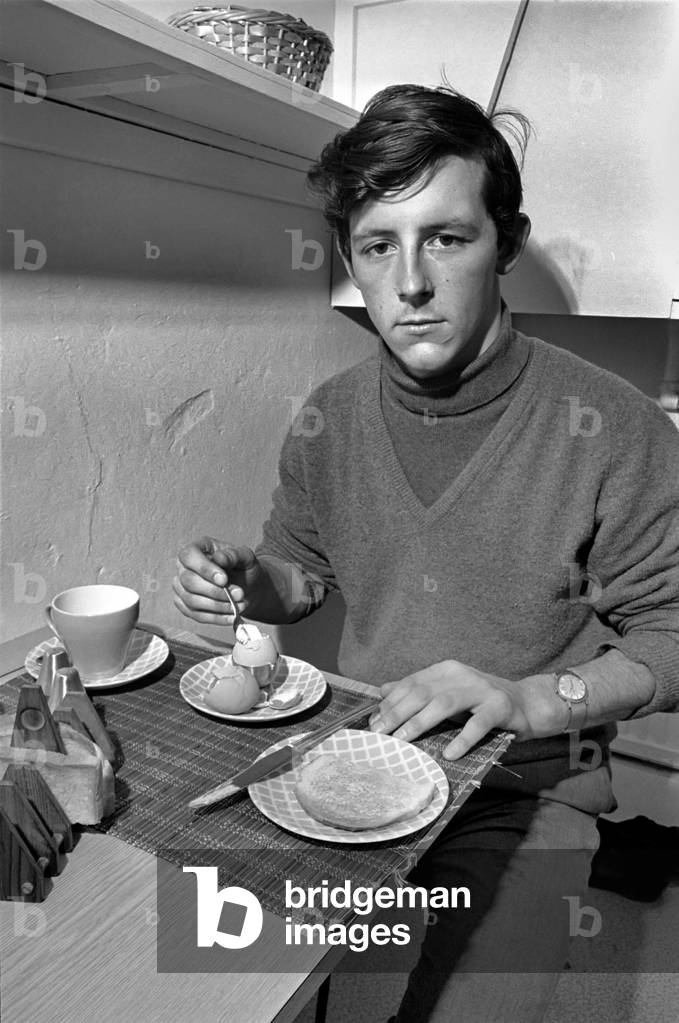 Jockey Barry Brogan at Oxnam. 
 December 1969