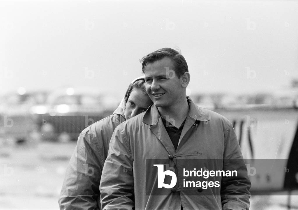 Jim Clark, racing driver at Meeting, 12th June 1962 (b/w photo)