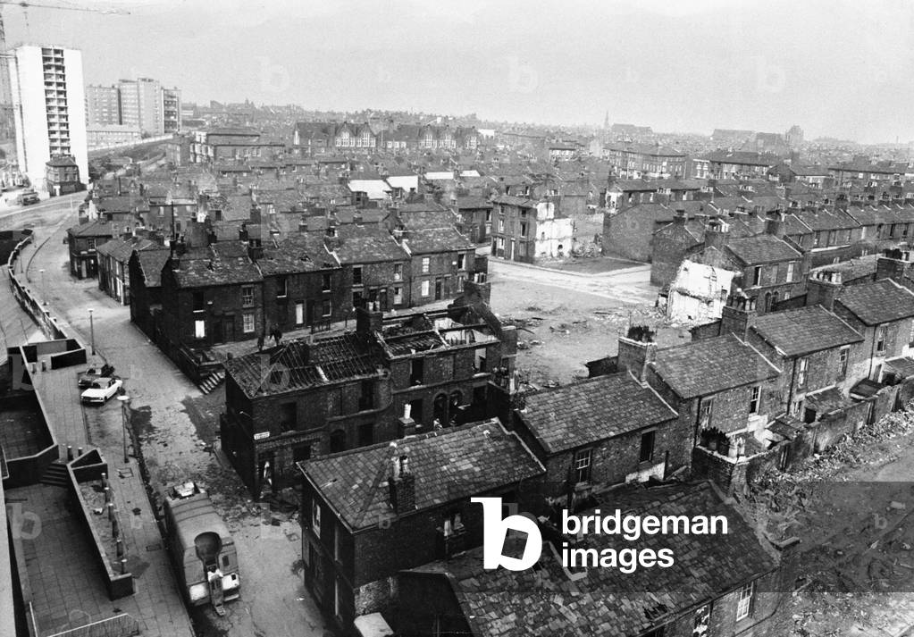 Demolition of the Sampson Street and Kapler Street area of Everton.
Re-Development, building flats. March 1966
