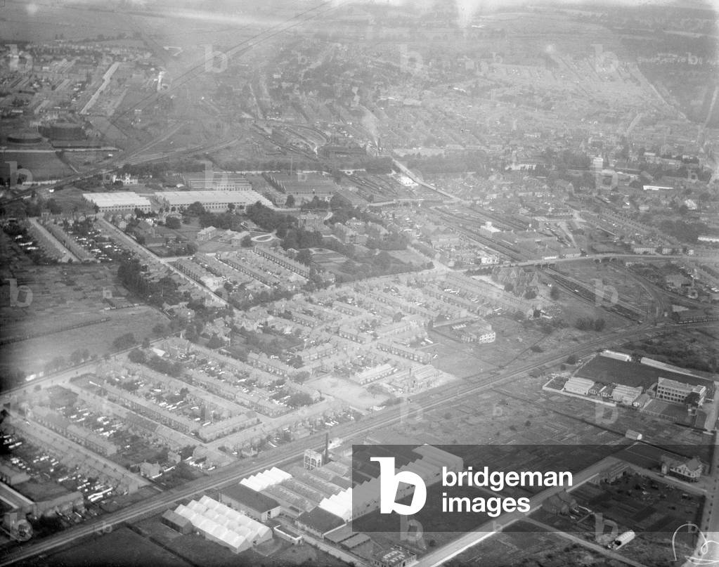 Aerial view of Bedford Town 1926.