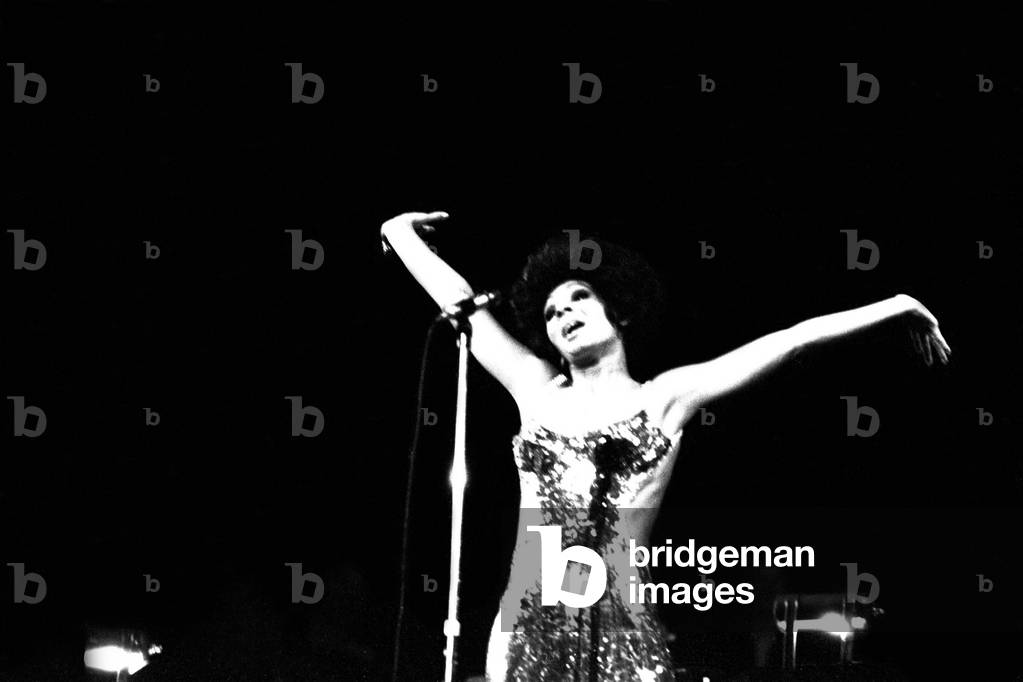 Shirley Bassey performing on stage in concert at Newcastle City Hall 30th April, 1971