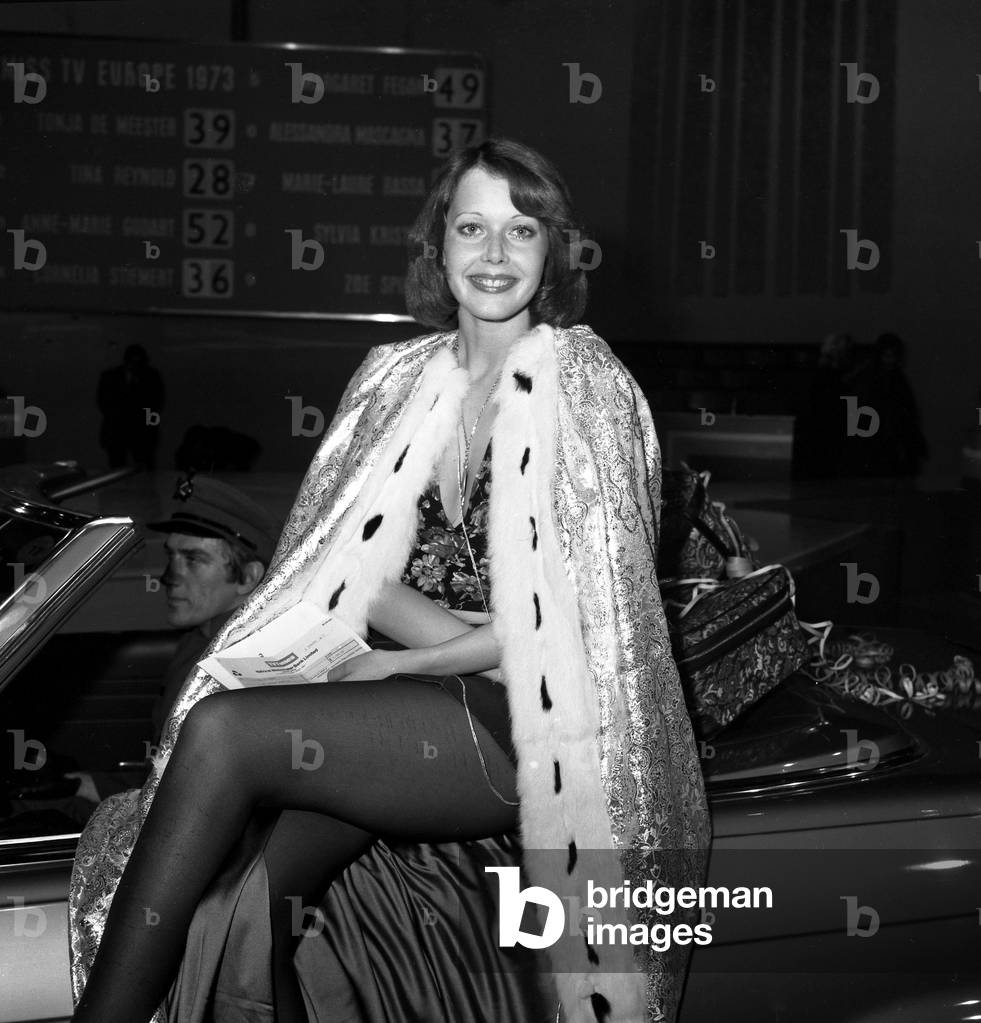 Miss TV Europe 1973 Beauty Contest
Sylvia Kristel winner of the Miss TV Europe competition seen here in the studio. January 1973