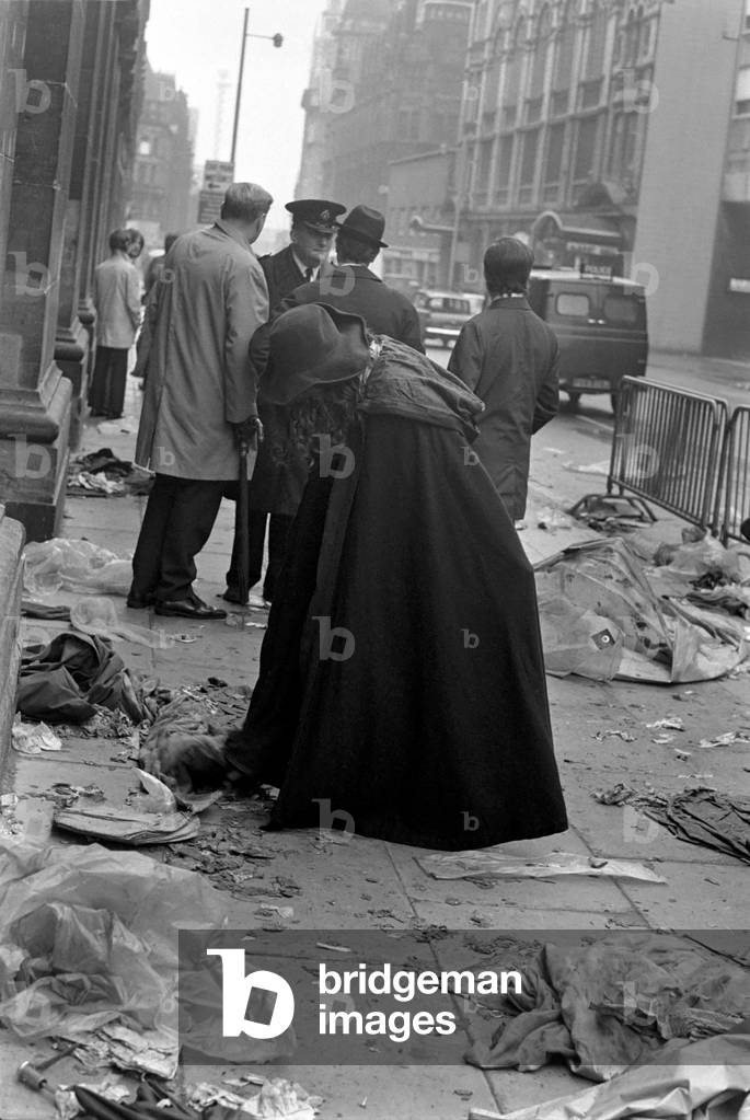 Queue for Rolling Stones Concert in Manchester. February 1971 (b/w photo)