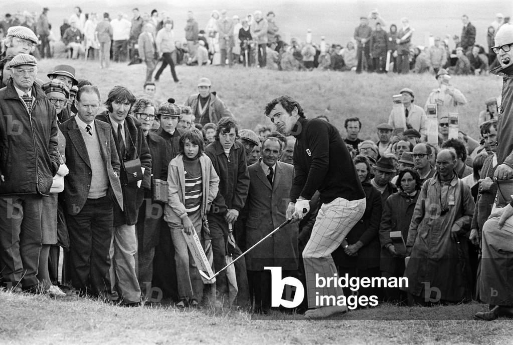 The, 20th Ryder Cup Matches were held at Muirfield in Gullane, East Lothian, Scotland. The United States team won the competition by a score of 19 to, 13 points. Pictured, Tony Jacklin playing for Team Great Britain and Ireland., 22nd September 1973 (b/w photo)