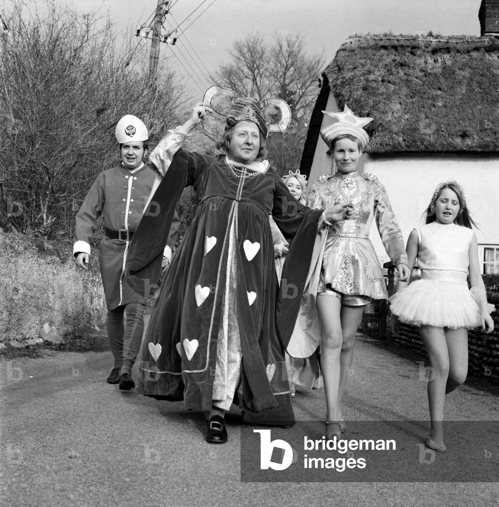 Panto Dame the Queen of Hearts is the Vicar Rev. Brian Berry, his shapely wife Jillian is Dick the Principal boy, and four of the family of five take part in the seasonal pantomime, January 1969