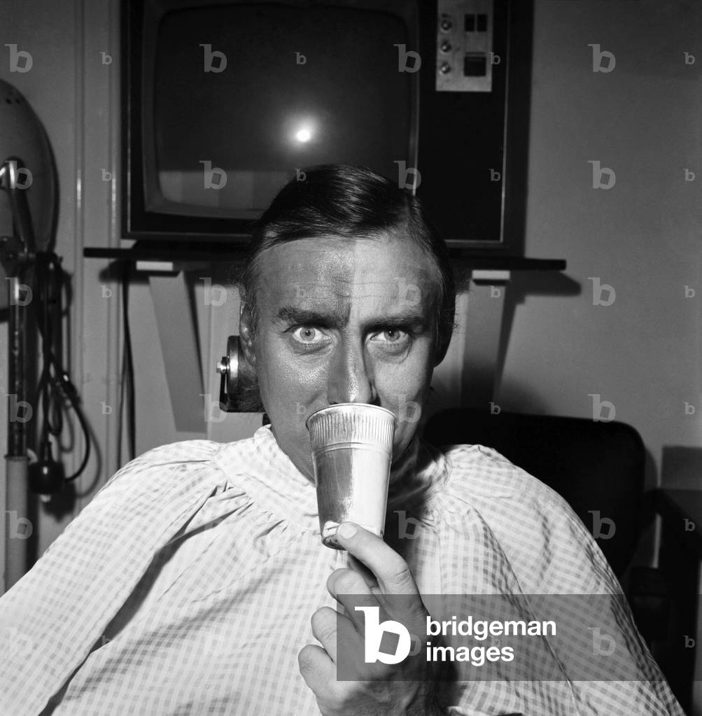 Spike Milliga making up for his part in his new TV series as a Pakistani. The series, written by Johnny Speight, is called 