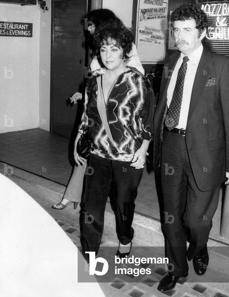 Elizabeth Taylor actress seen leaving a London Jazz bar, 1982