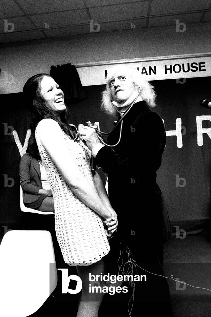 Jimmy Savile was greeted with screams when he arrived to open the new restaurant at Winthrop Laboratories on July 28, 1971 He also crowned Irene, aged 23, as the new Miss Winthrop 1971