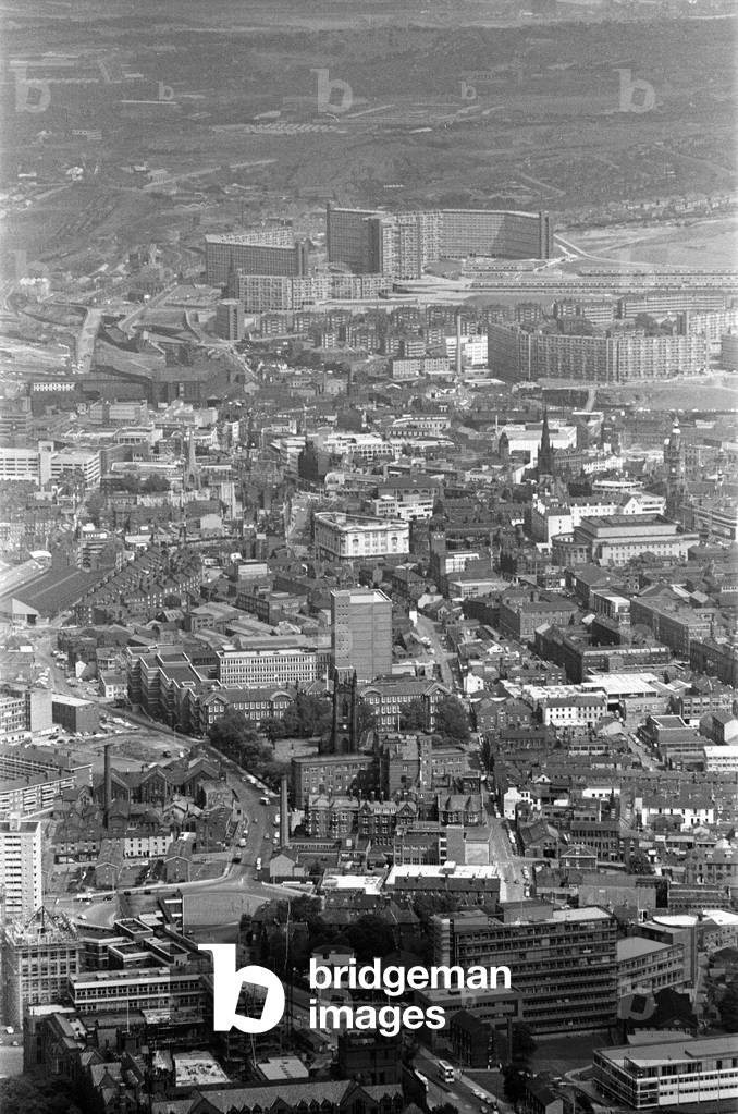 Aerial views of Sheffield, 17th August 1967 (b/w photo)