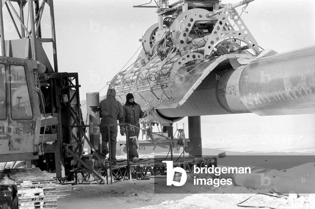 Prudhoe Bay Alaska, April 1977 (b/w photo)