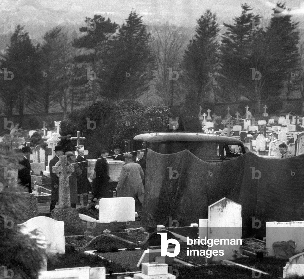 Funeral of Alice Morrell, victim of suspected serial killer John Bodkin-Adams, September 1950 (b/w photo)