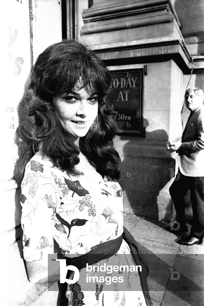 Actress Imogen Hassell pictured at the Theatre Royal in Newcastle appearing in the play The Jockey Club Stakes 1 November 1971 (b/w photo)