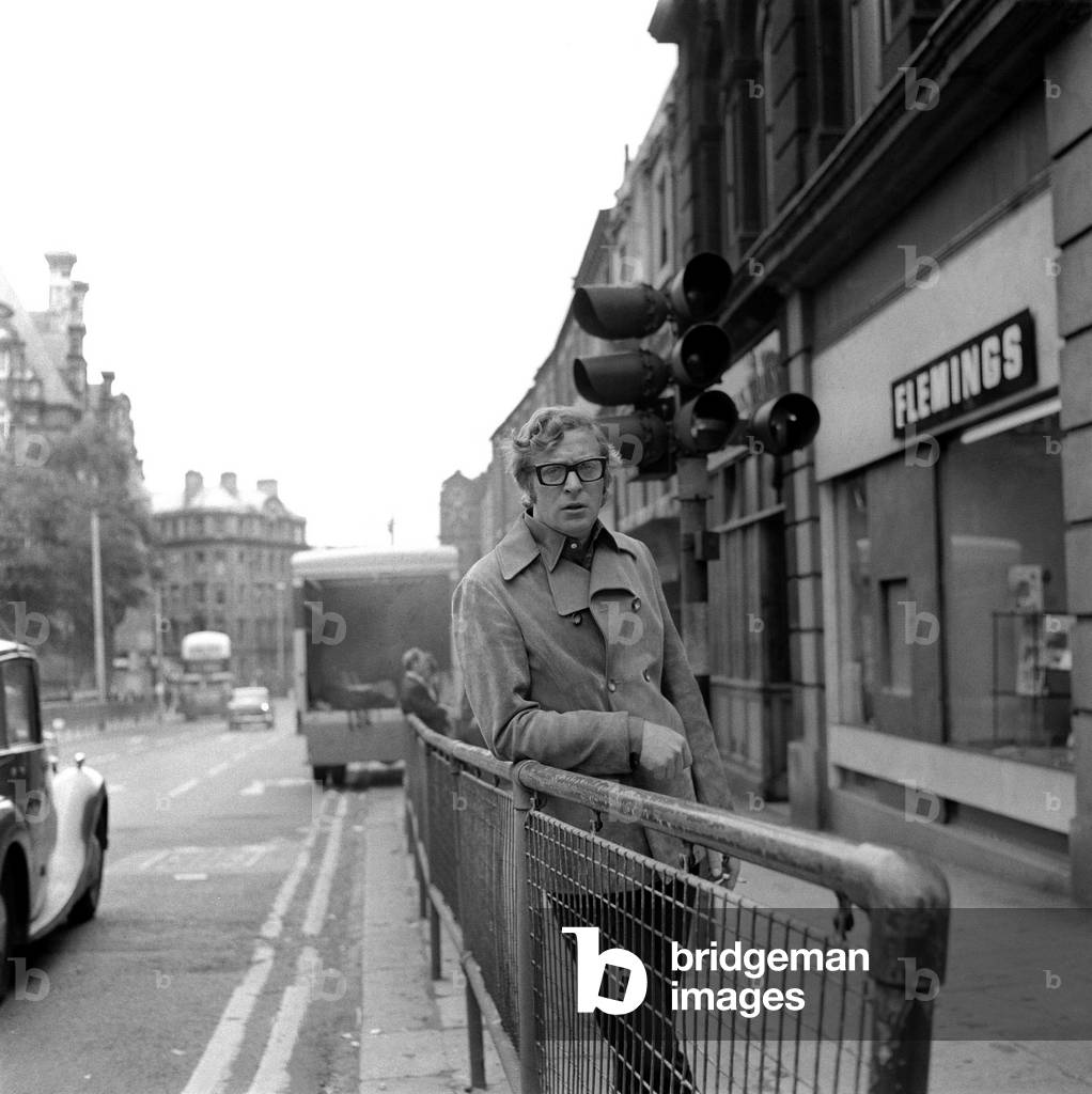 Actor Michael Caine on Westgate Road, Newcastle on 27th July 1970, taking time out from filming Get Carter.