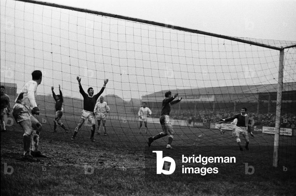 Wigan Athletic v Doncaster Rovers FA Cup Replay - 1st round proper - match was played at Springfield Park November 1965. Wigan centre forward Harry Lyon celebrates after scoring 1st goalFinal score:Wigan Athletic 3-1 Doncaster Rovers (photo)