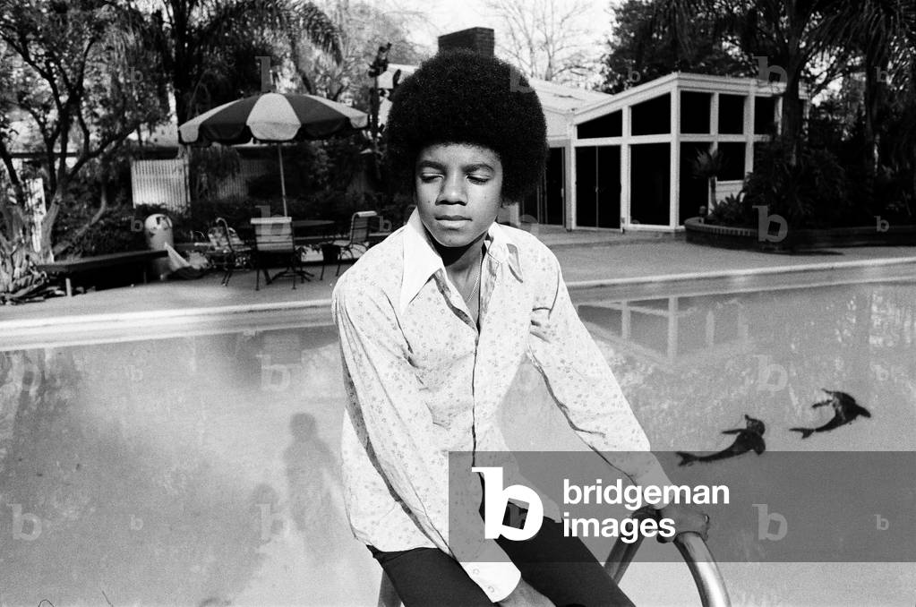 The Jackson Five at home in Los Angeles, 23rd February 1973 (b/w photo)