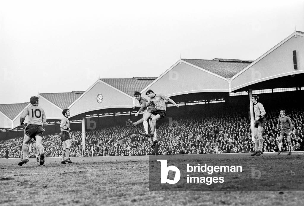 English League Division One matchWolverhampton Wanderers 3 v Chelsea 0. Action from the match. December 1969 (photo)