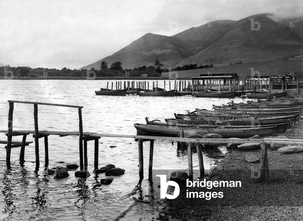 Lake District - Derwentwater - The Boat Station 10 July 1967 (b/w photo)