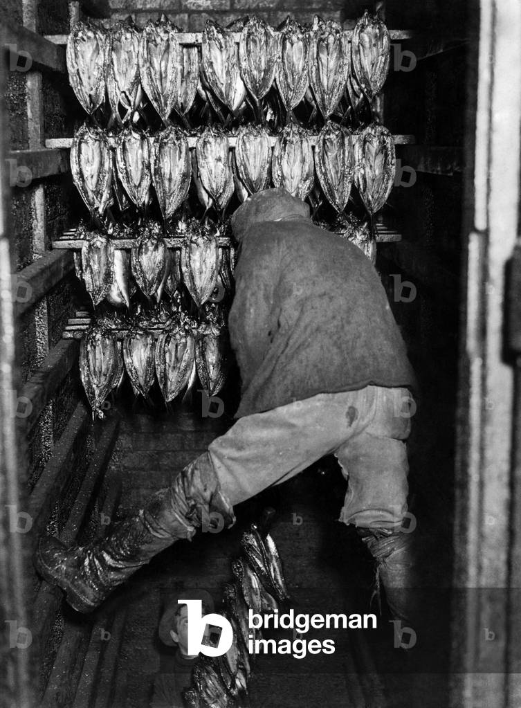 Fishing Industry: Herring. Kippers being smoked. Februrary 1986