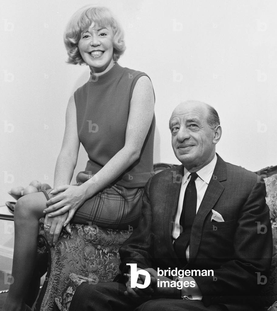 Singer Kathy Kirby seen here with former band lead Bert Ambrose. 18th November 1967 (b/w photo)