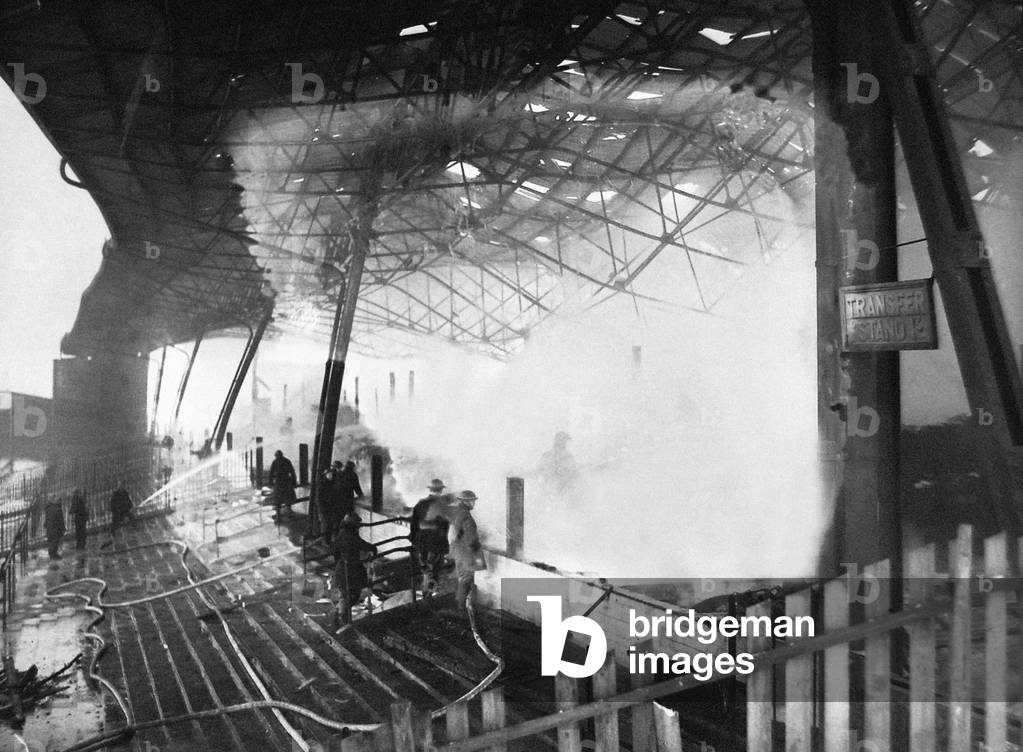 Birmingham City football ground. St. Andrews football ground hit during a bombing raid in the Second World War. 21st January 1942 (photo)