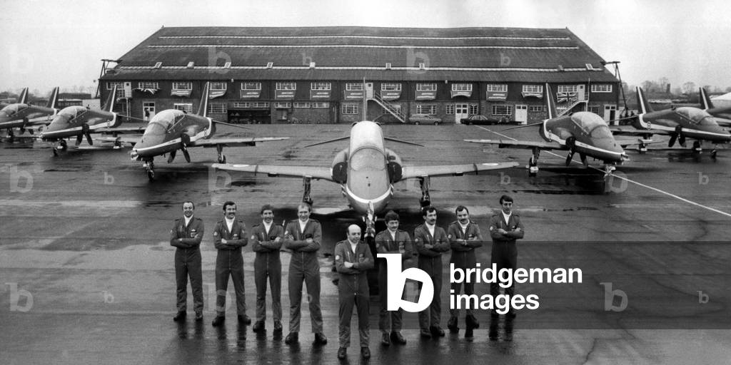 The crack RAF acrobatic team, the Red Arrows, have become energy concious. 
15th November 1979 (photo)