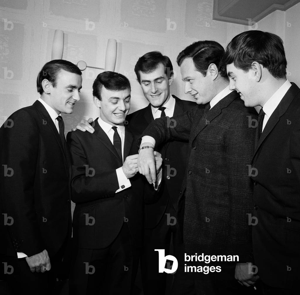 Gerry and the Pacemakers, who, on their way from Hanley in Staffordshire to Ipswich to play in pantomime, stopped at Alpha television studios in Birmingham to record ABC TV's 
