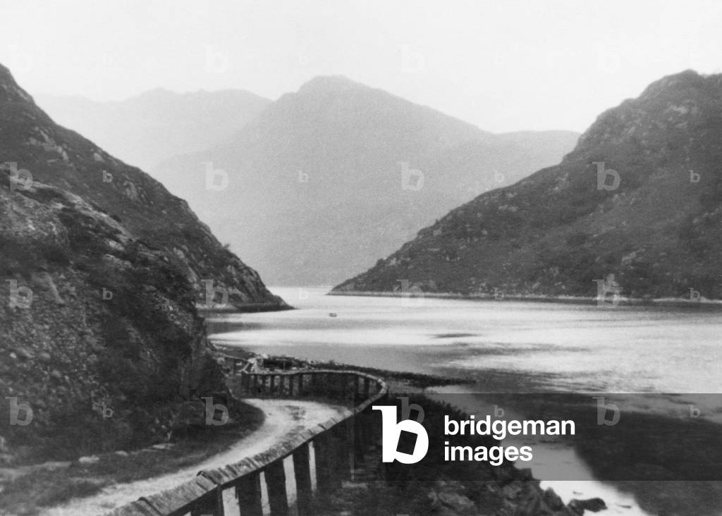 General view of Loch Hourn in the Highlands, a branch of the Sound of Sleat which separates the Isle of Skye from Inverness-shire in Northern Scotland. February 1939.