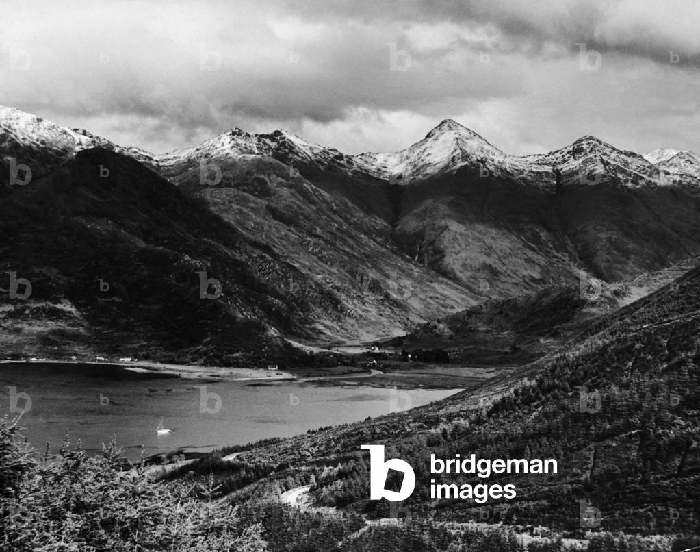 The Five Sisters of Kintail with Loch Duich in the foreground. 17th March 1941