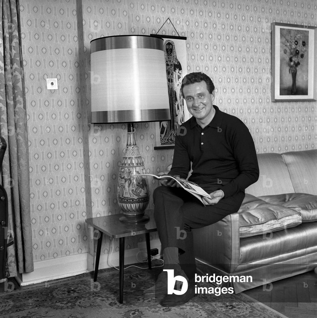 Actor Patrick McNee seen here at home, 1960 (b/w photo)