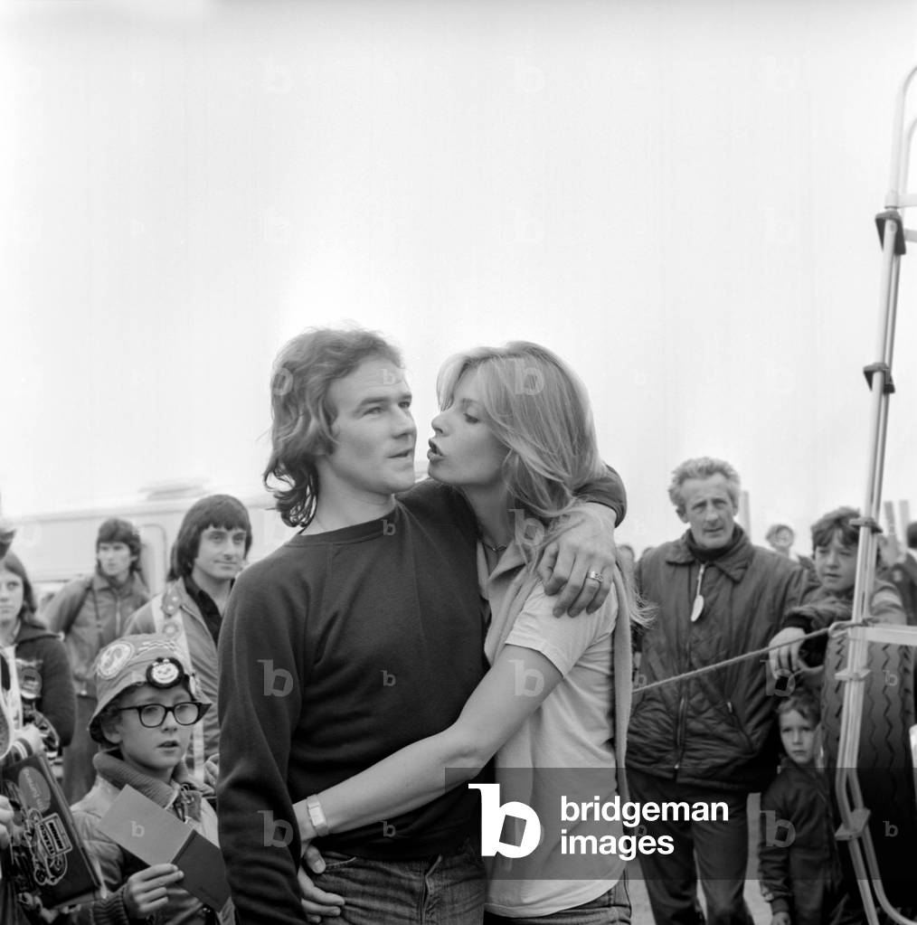 John Player British Grand Prix, Silverstone. Barry Sheene, August 1977 (b/w photo)