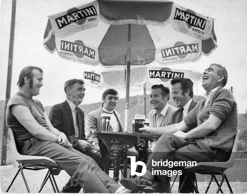 A touch of the Common Market has come to the North-East as men at a pit village social club enjoyed their pints beneath bistro-style umbrellas
