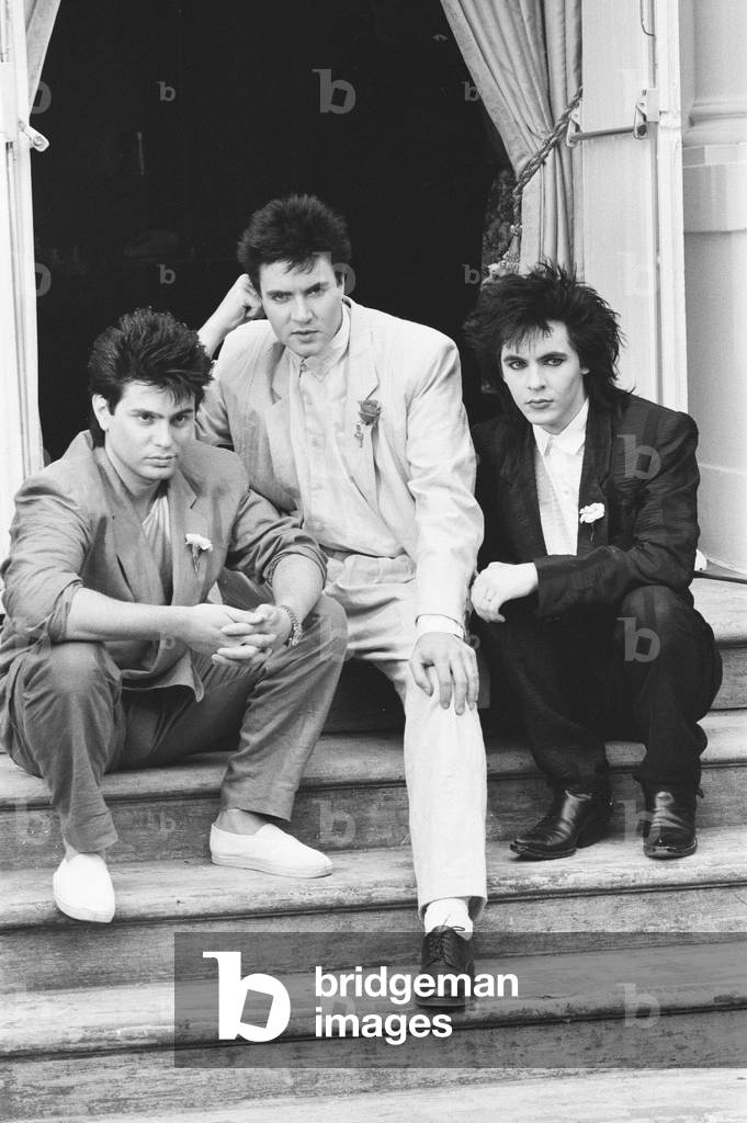 Photo-call, A View to a Kill, new James Bond film, with theme tune by music group Duran Duran, 13th June 1985 (b/w