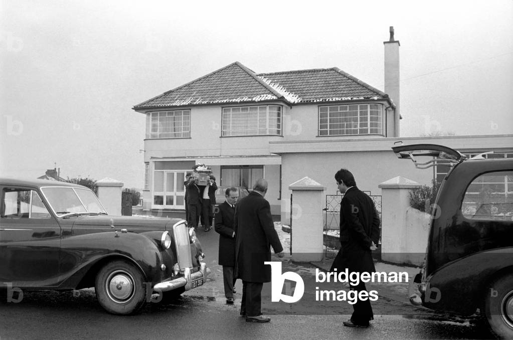 Funeral of Murdered Heiress Lesley Whittle, March 1975 (b/w photo)