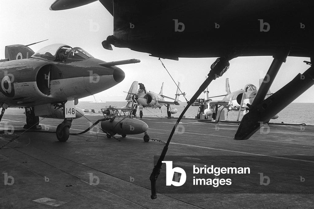 NATO Exercise HMS Ark Royal Aircraft Carrier, March 1965 (b/w photo)