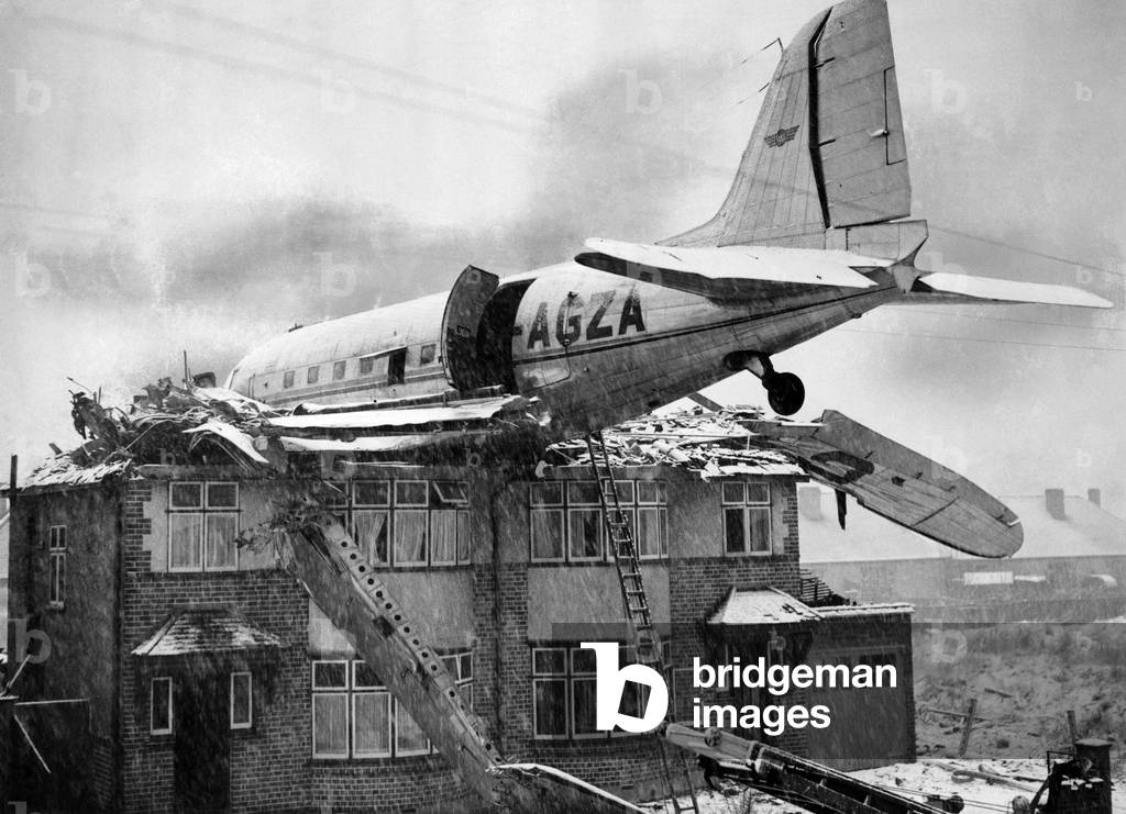 A Dakota air liner of Railway Air Services crashed into two houses in South Ruislip. No one was injured. 
December 1946