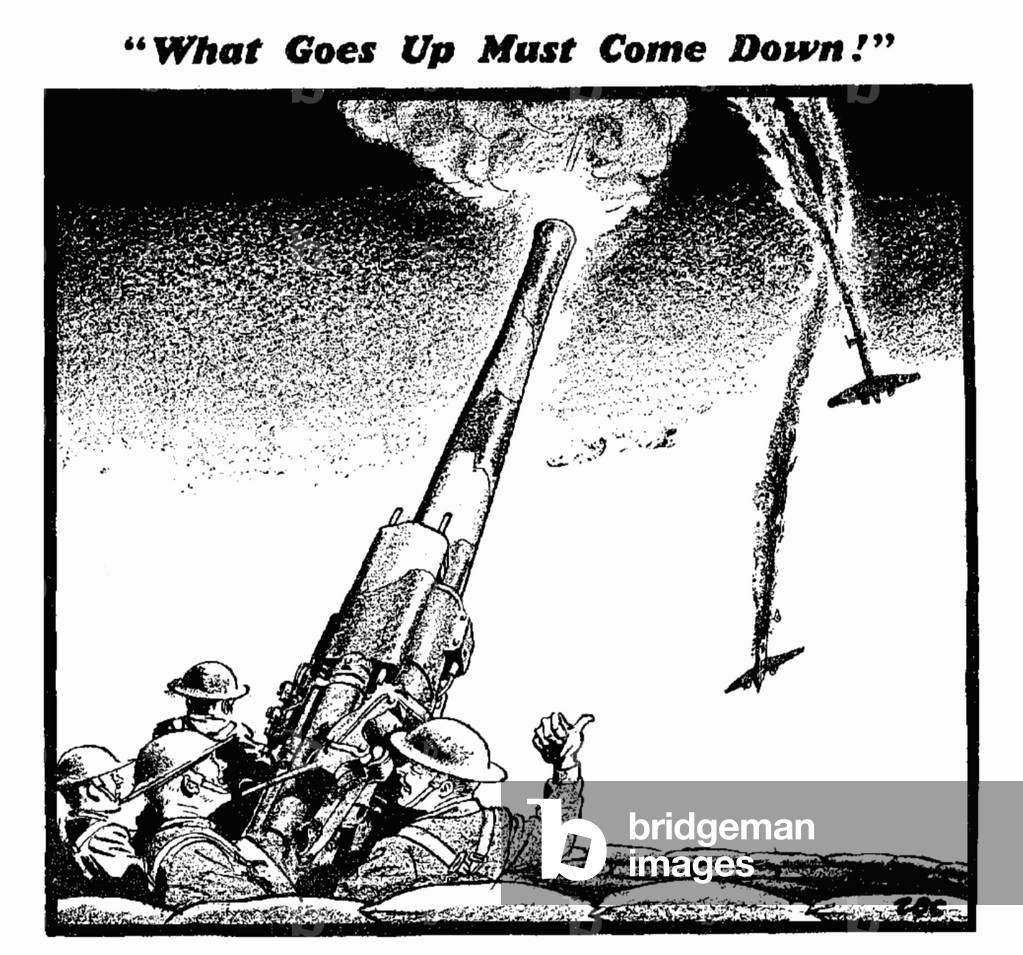 What Goes Up Must Come Down! 14th August 1940 (b/w illustration)