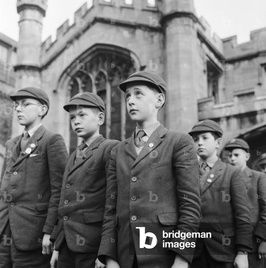 York Minster. Choir boys. 3rd April 1961 (b/w photo)