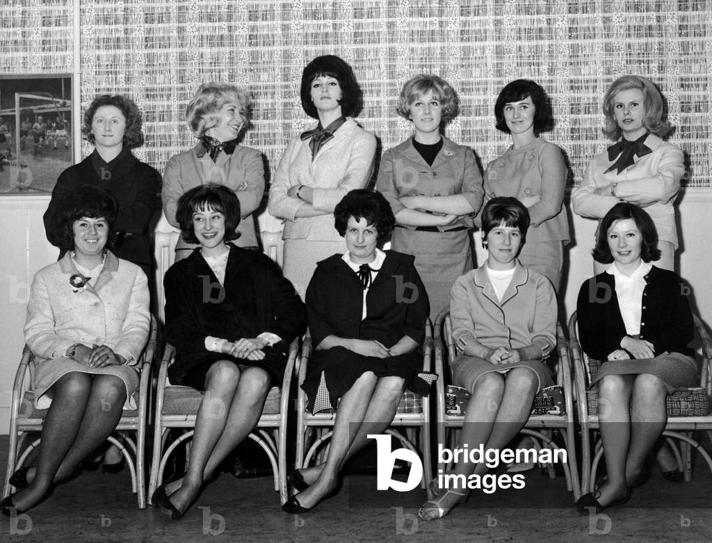 West Ham wives posing for a group photo, April 1964