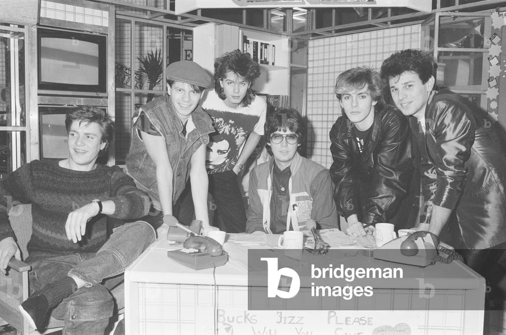 Duran Duran, music group, The Rio Tour, December 1982 (b/w photo)