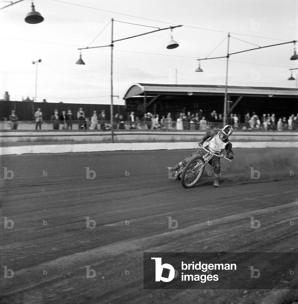Speedway action at Liverpool World Championship. June 1960