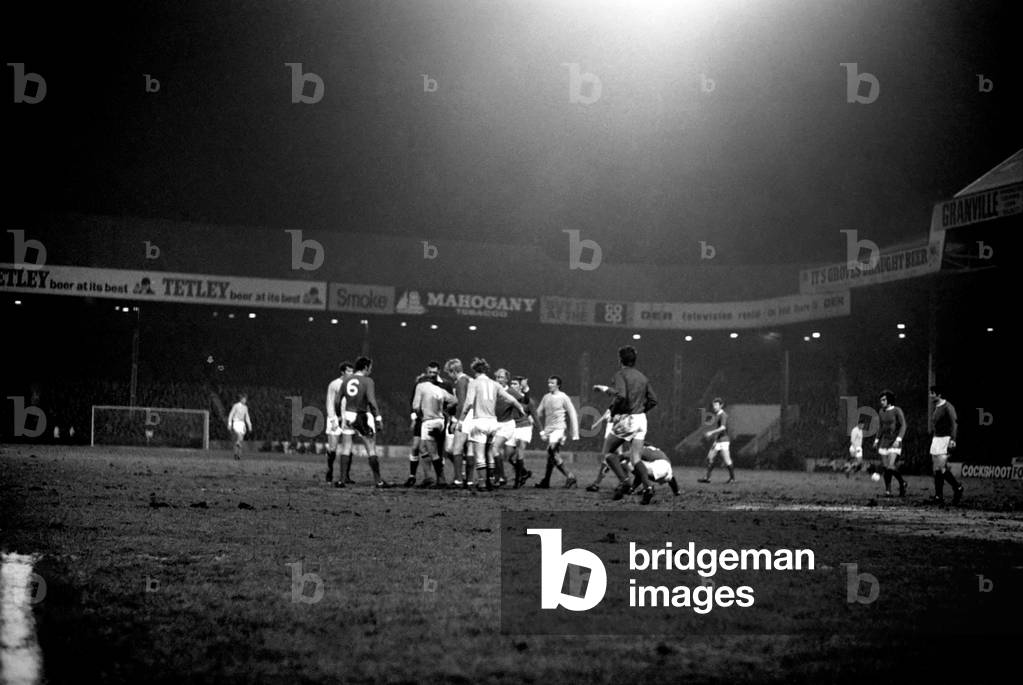 Sport. Football, League Cup Semi Final 1st leg Manchester City 2 v. Manchester United. Action from the match. December 1969 (photo)