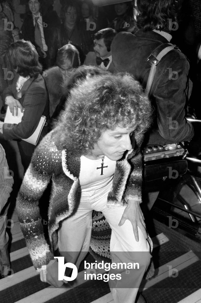Roger Daltrey who attended the premiere of the Ken Russell film 'Tommy' at the Leicester Sq. Theatre last night, March 1975 (b/w photo)
