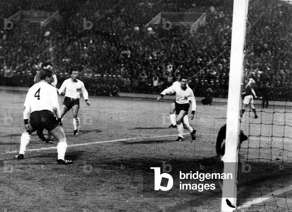 European Cup Winners Cup Final in Nuremberg May 1967Bayern Munich 1 v Glasgow Rangers 0Bayern goalkeeper Sepp Maier saves from Roger Hynd (photo)