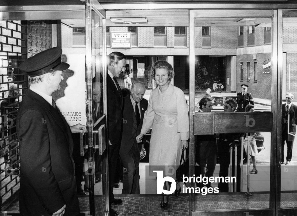 Margaret Thatcher visits the offices of the Newcastle Evening Chronicle and Journal, 2 July 1977