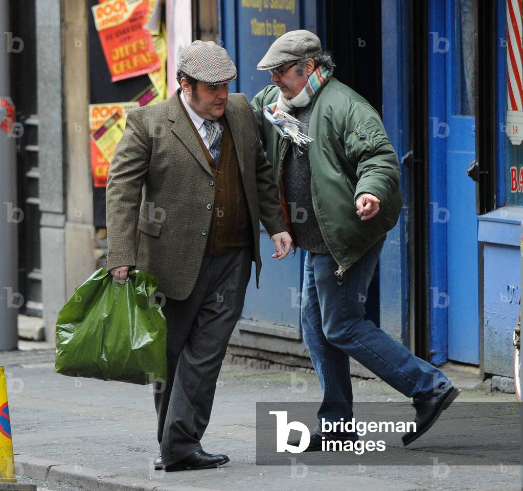 Peter Kay spotted filming in the Northern Quarter in Manchester city centre on March 05, 2015 in Manchester, England