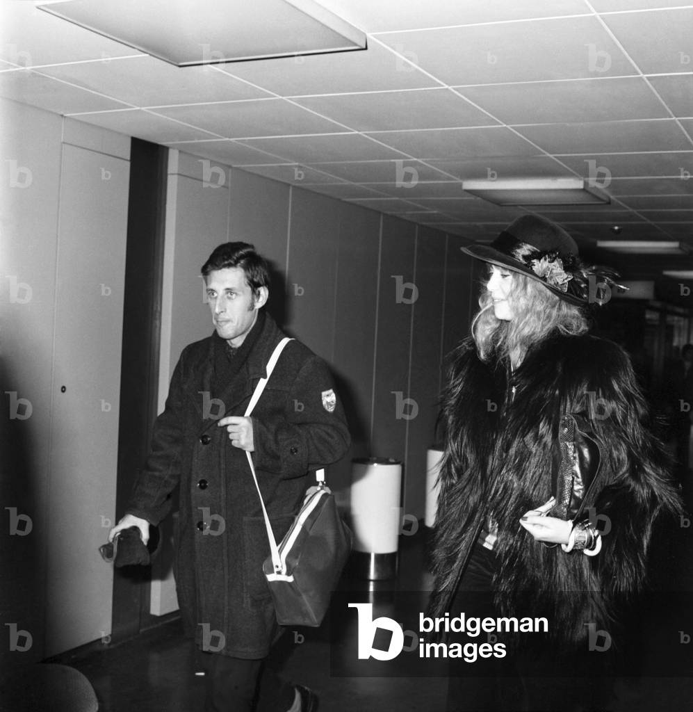 Rolling Stones and Patti Boyd (Ronnie Wood guitarist). November 1973 (b/w photo)