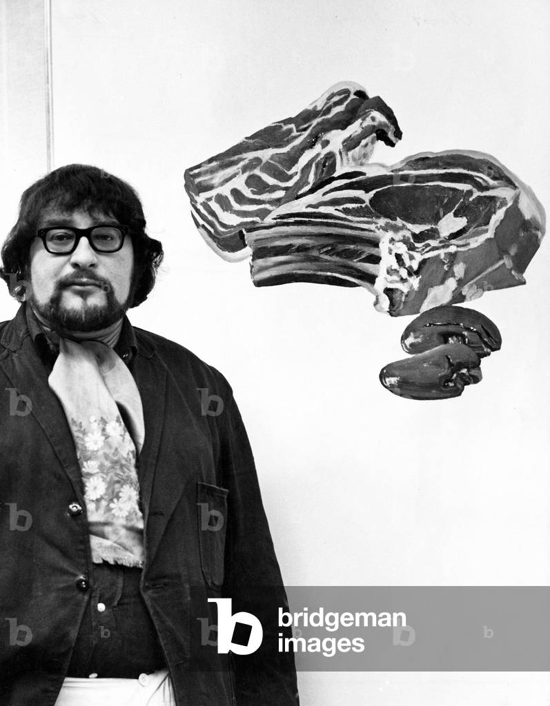 Artist Adrian Henri, January 1968 (b/w photo)