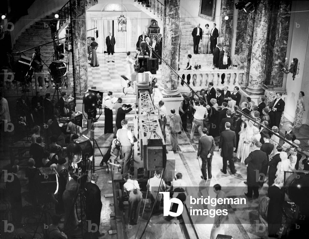 Filming of Brewster's Millions, directed by Thornton Freeland at British and Dominions Studios, Elstree, Hertfordshire, England, 10th August 1934.